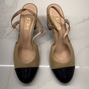 Fslny Tan and Black Heels